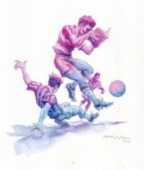 Futebol na Literatura Brasileira. Ilustração: Rodrigo Rosa.